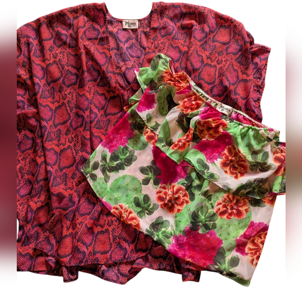 Show Me Your Mumu - Lot of 2 Women's Colorful Tops - XSmall - Floral and Cheetah